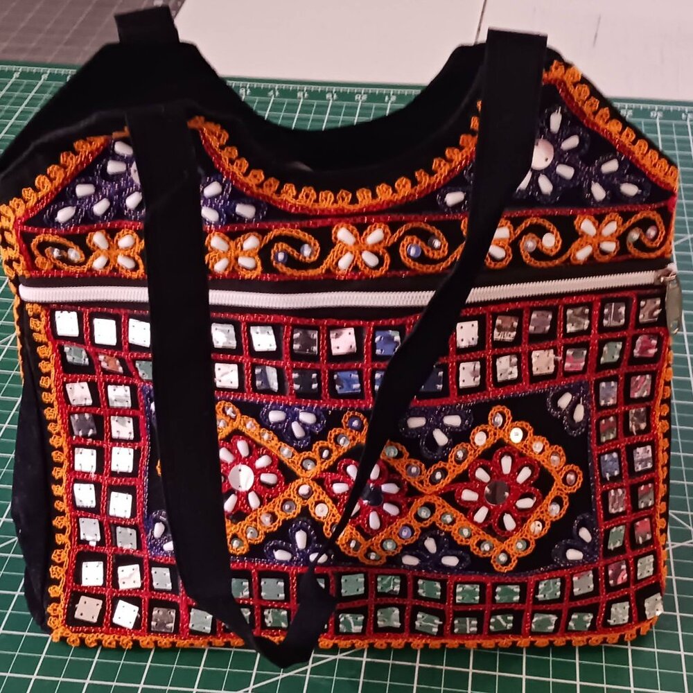 Handmade Woman’s “Indian Ethnic Style” Beaded Boho Bag/Purse/Tote